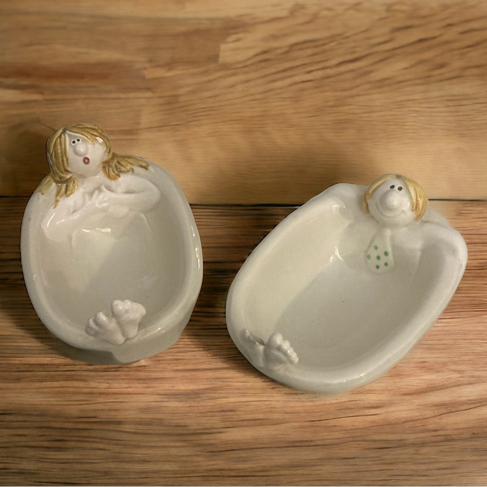 VTG Fitz and Floyd Man and Woman Soap Dishes-Vintage from the 1970s!